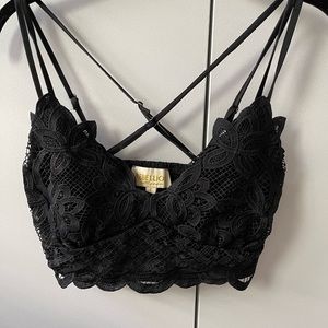 Black floral bralette